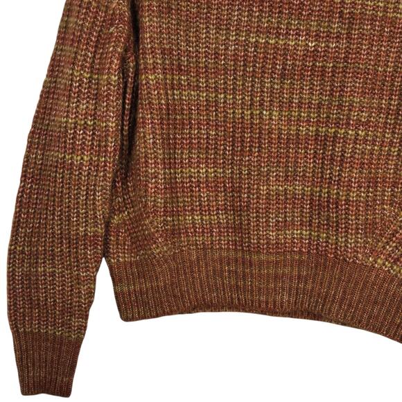 Evereve Sweater Womens Small Brown Orange Tillie Ombre Space Dye Crewneck Knit - Picture 6 of 13